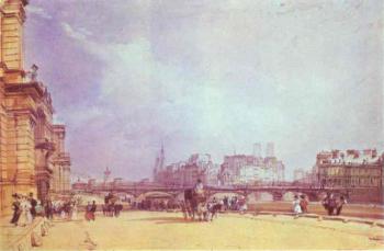Richard Parkes Bonington : Paris. Quai du Louvre.